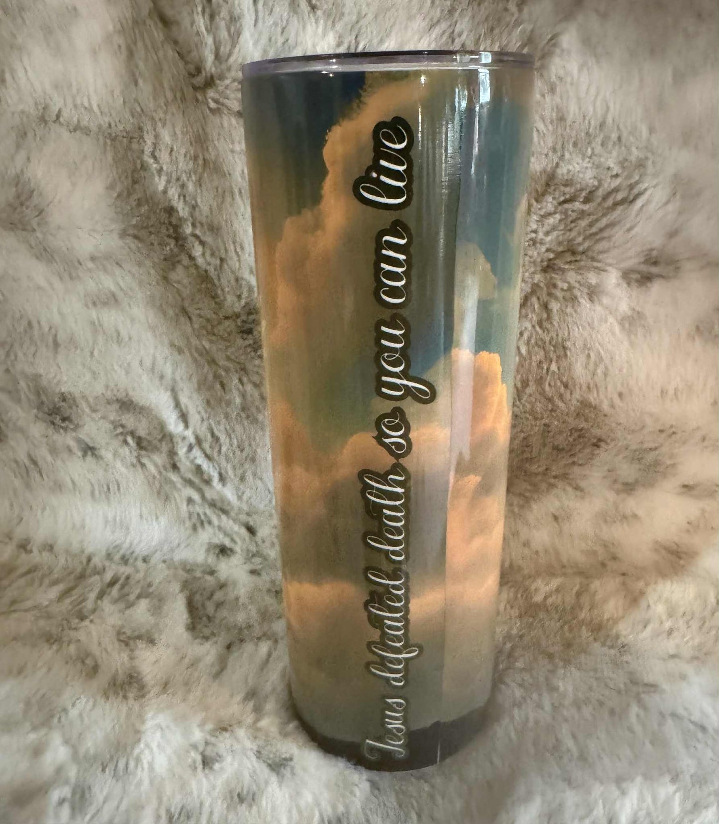 Charlie Kirk Angel Heaven RIP "Jesus Defeated Death So You Can Live" Tumbler