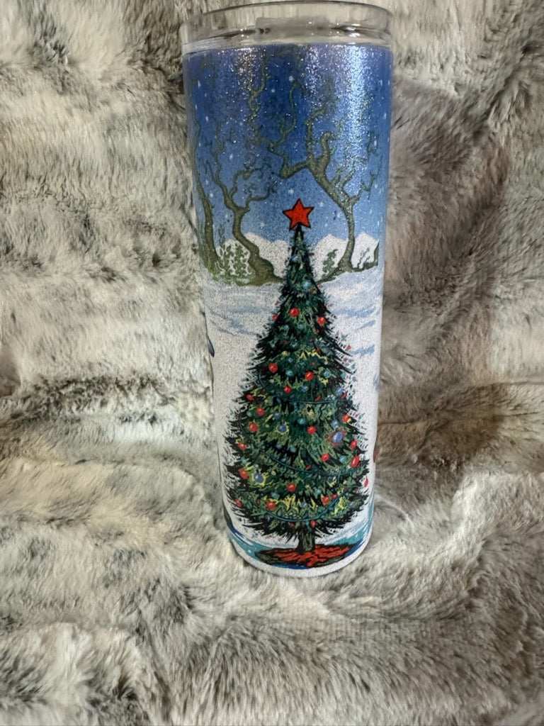 Peanuts Snoopy Charlie Brown Christmas Glitter Tumbler