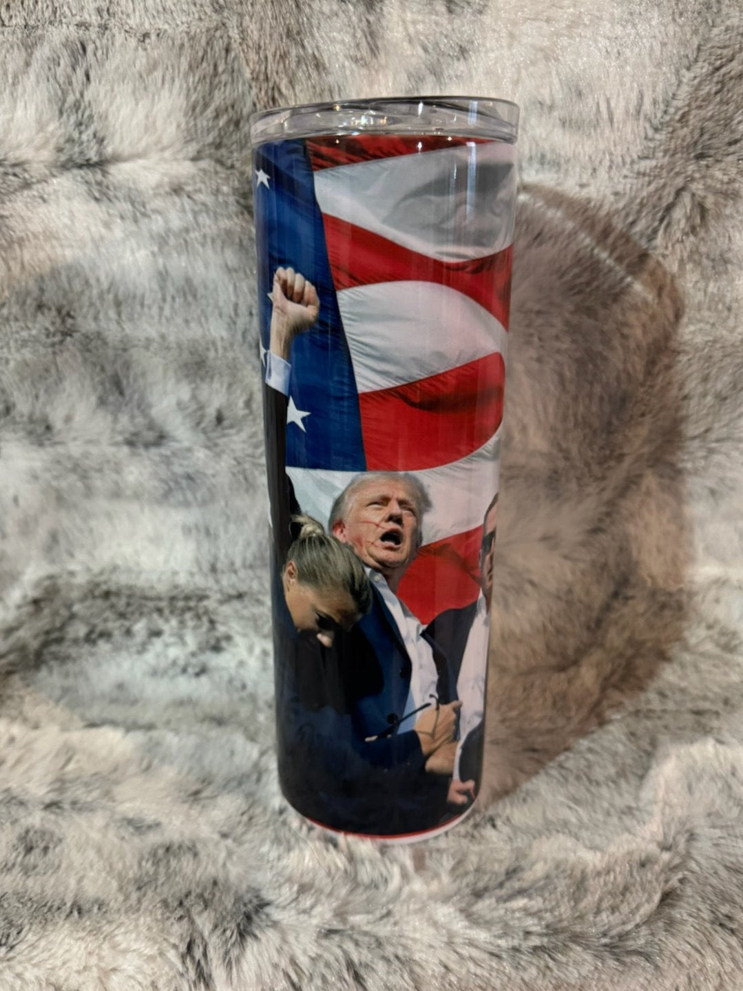 American Flag President Donald Trump Fight Fist Tumbler