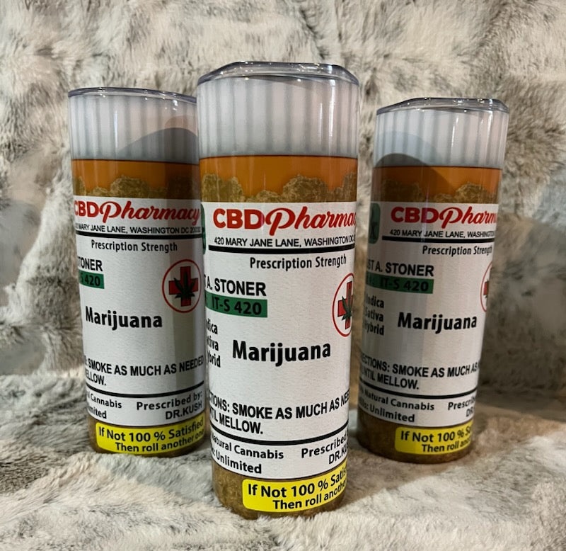 CBD Marijuana Bottle Tumbler