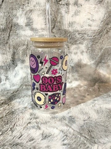 90's Baby Glass Jar Tumbler