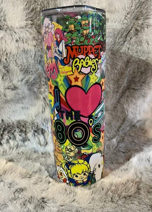 I Love the 80's Cartoon Tumbler