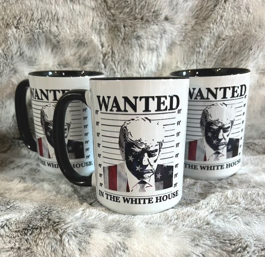 Wanted in the White House President Donald Trump Mugshot Ceramic Mug