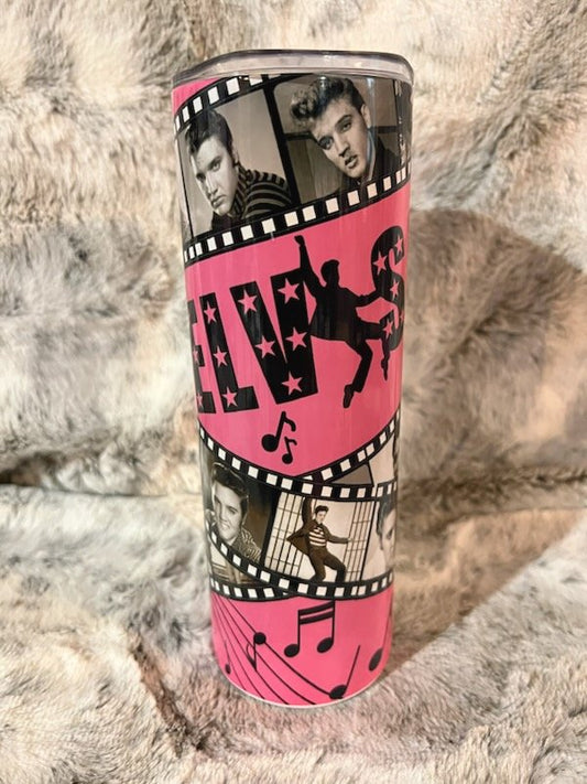 Elvis Presley Pink Reel Tumbler