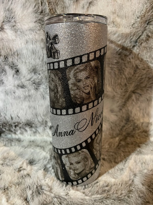 Anna Nicole Smith Silver Glitter Tumbler