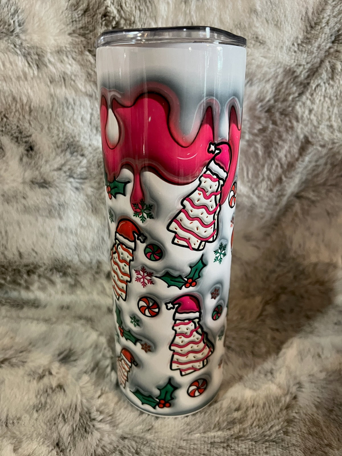 Snack Christmas Cakes Pink Tumbler