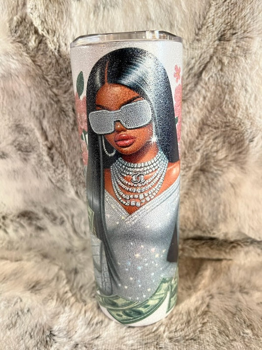 Classy Fabulous Rich Money Glitter Tumbler