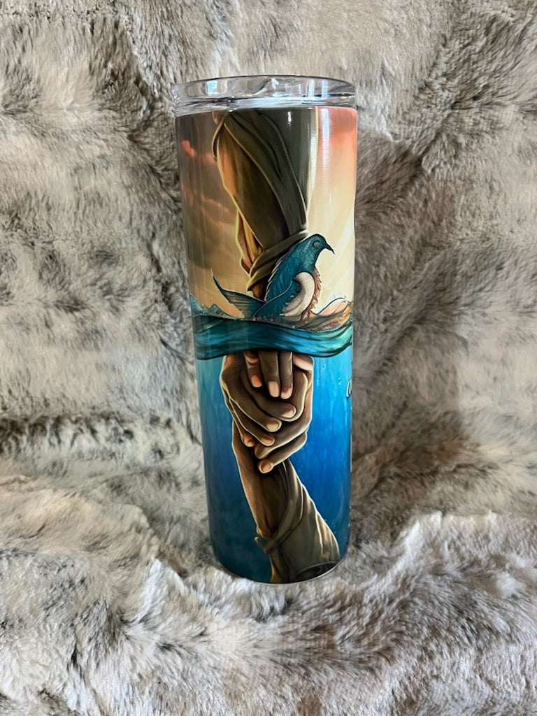 Hand/Water "I can do all things through Christ" Tumbler